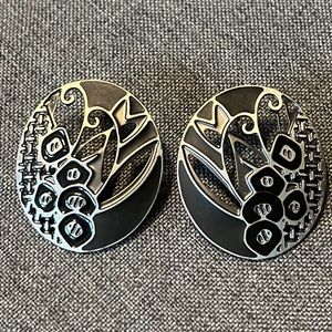Vintage Berebi Gray and Black Pierced Earrings